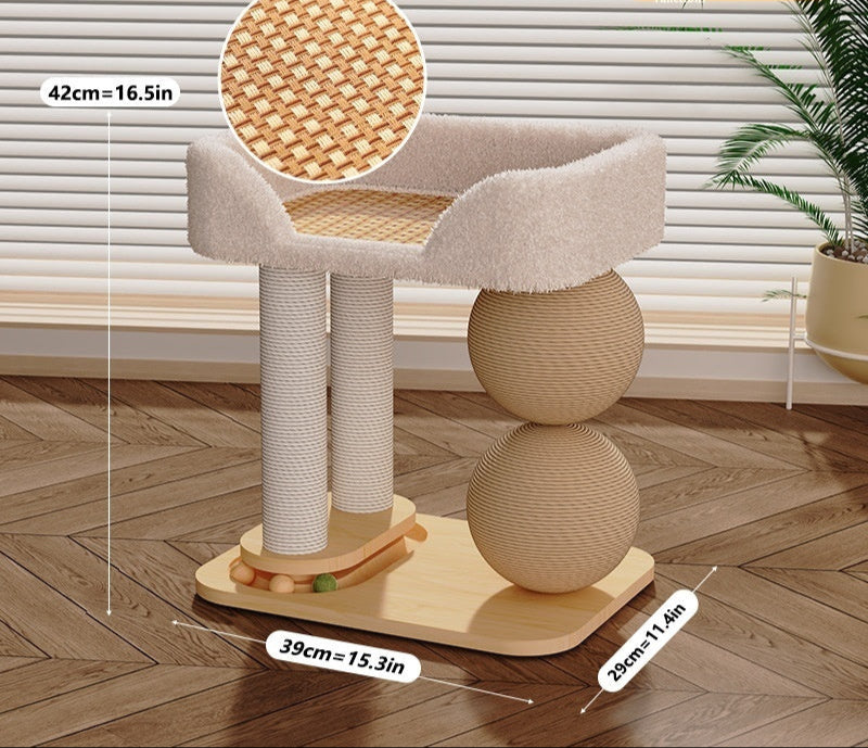 Katzenball mit Kuschelnest – Spiel und Ruhe in einem